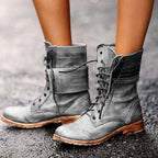 Ambre Botines de Cuero para Mujer – Botas Elegantes con Cordones Chic