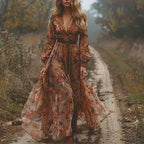 Isabella Vestido Maxi Boho Mujer – Vestido Largo con Volantes y Estilo Elegante Casual