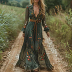 Isabella Vestido Maxi Boho Mujer – Vestido Largo con Volantes y Estilo Elegante Casual