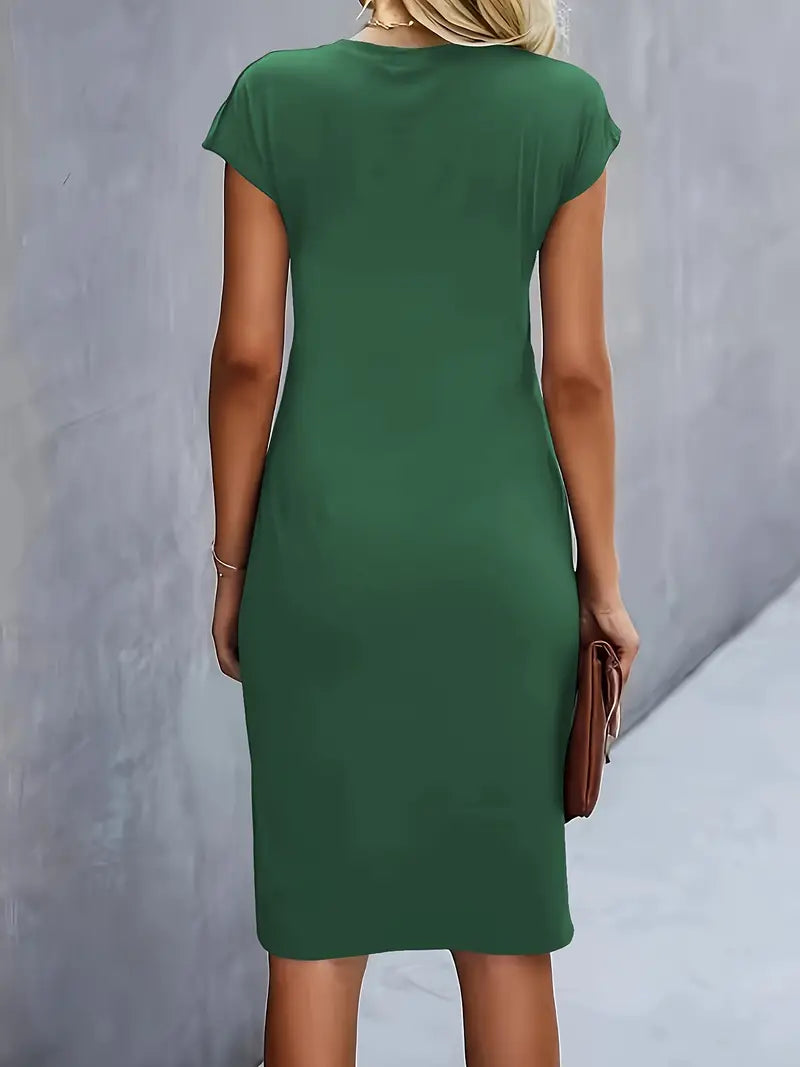 Katrien Vestido Midi para Mujer – Vestido Elegante Minimalista Chic Moderno