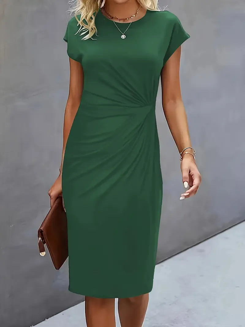 Amyrose Vestido Midi para Mujer – Vestido Elegante Oficina Formal Chic