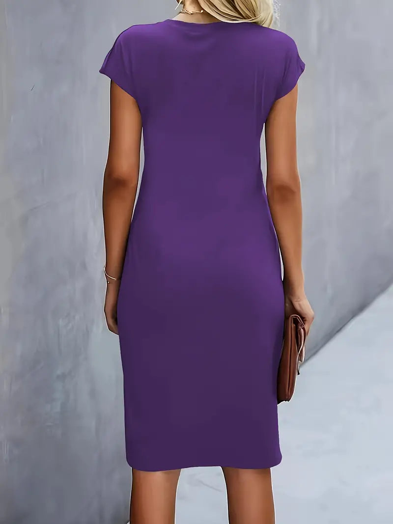 Katrien Vestido Midi para Mujer – Vestido Elegante Minimalista Chic Moderno