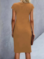 Katrien Vestido Midi para Mujer – Vestido Elegante Minimalista Chic Moderno