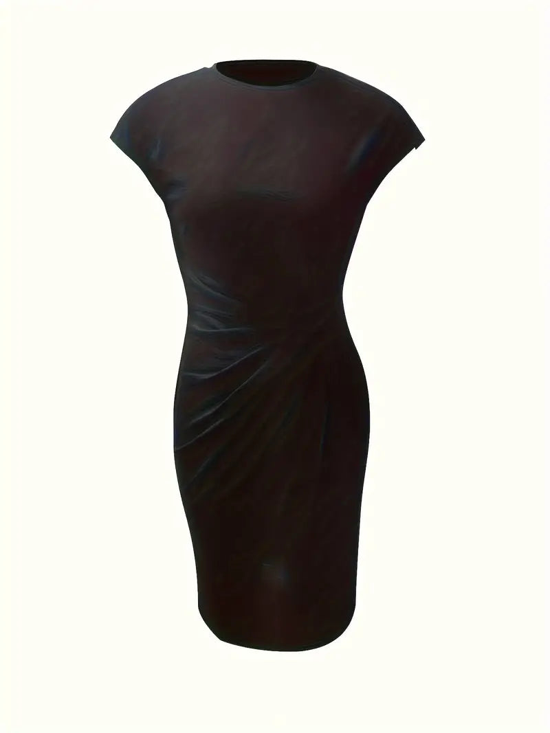 Mylène Vestido Midi para Mujer – Vestido Elegante Cuello Redondo Chic