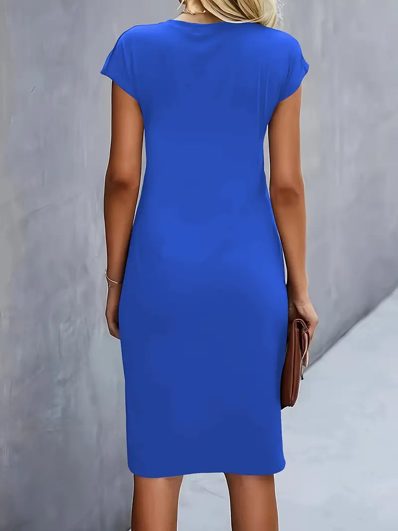 Katrien Vestido Midi para Mujer – Vestido Elegante Minimalista Chic Moderno