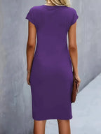 Mylène Vestido Midi para Mujer – Vestido Elegante Cuello Redondo Chic