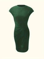 Mylène Vestido Midi para Mujer – Vestido Elegante Cuello Redondo Chic