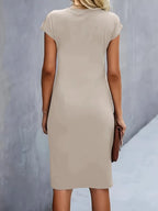 Katrien Vestido Midi para Mujer – Vestido Elegante Minimalista Chic Moderno
