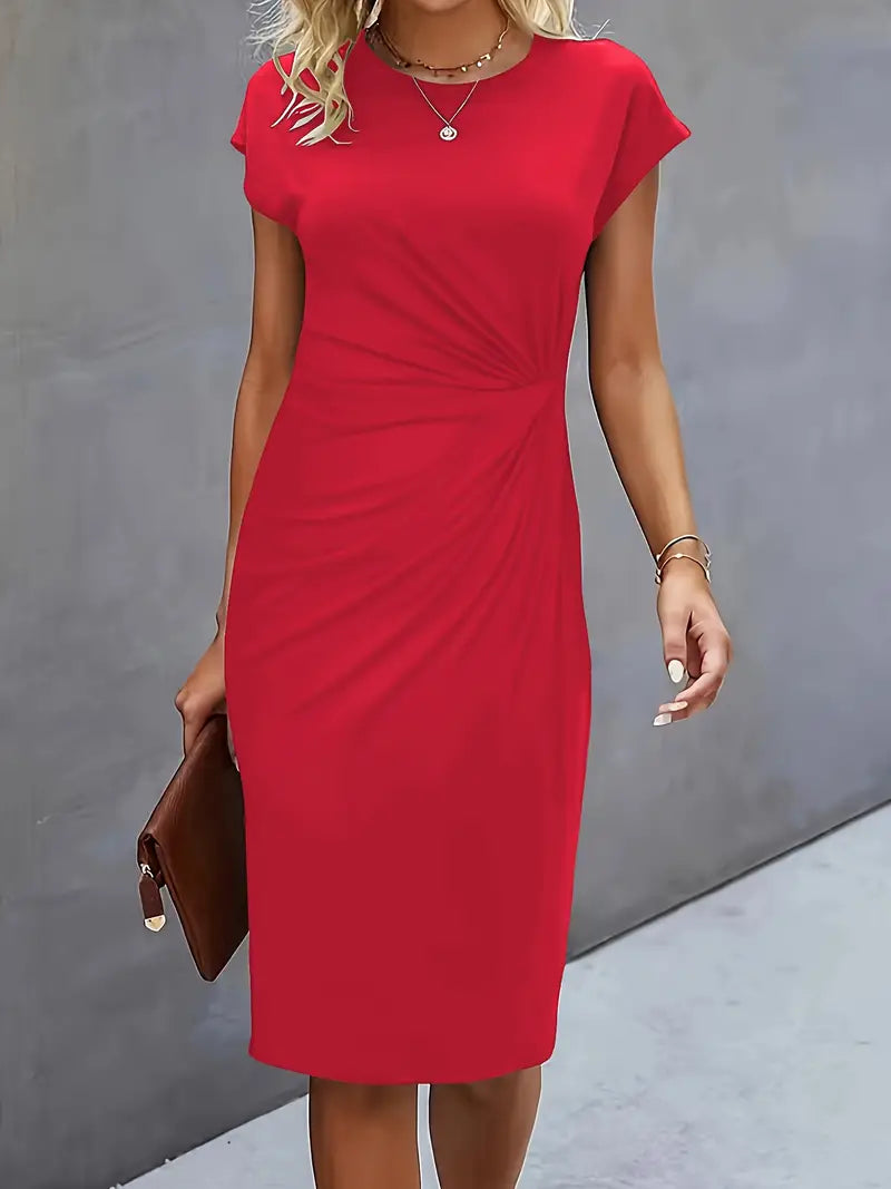 Katrien Vestido Midi para Mujer – Vestido Elegante Minimalista Chic Moderno