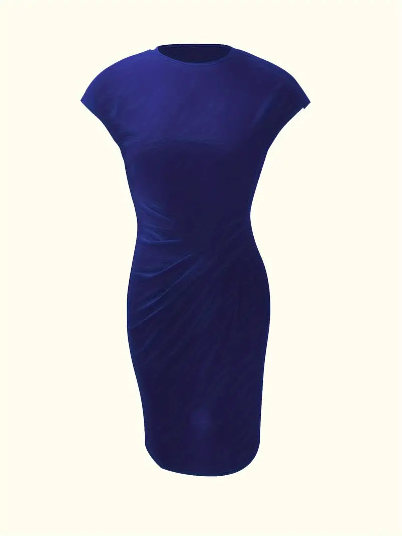 Mylène Vestido Midi para Mujer – Vestido Elegante Cuello Redondo Chic