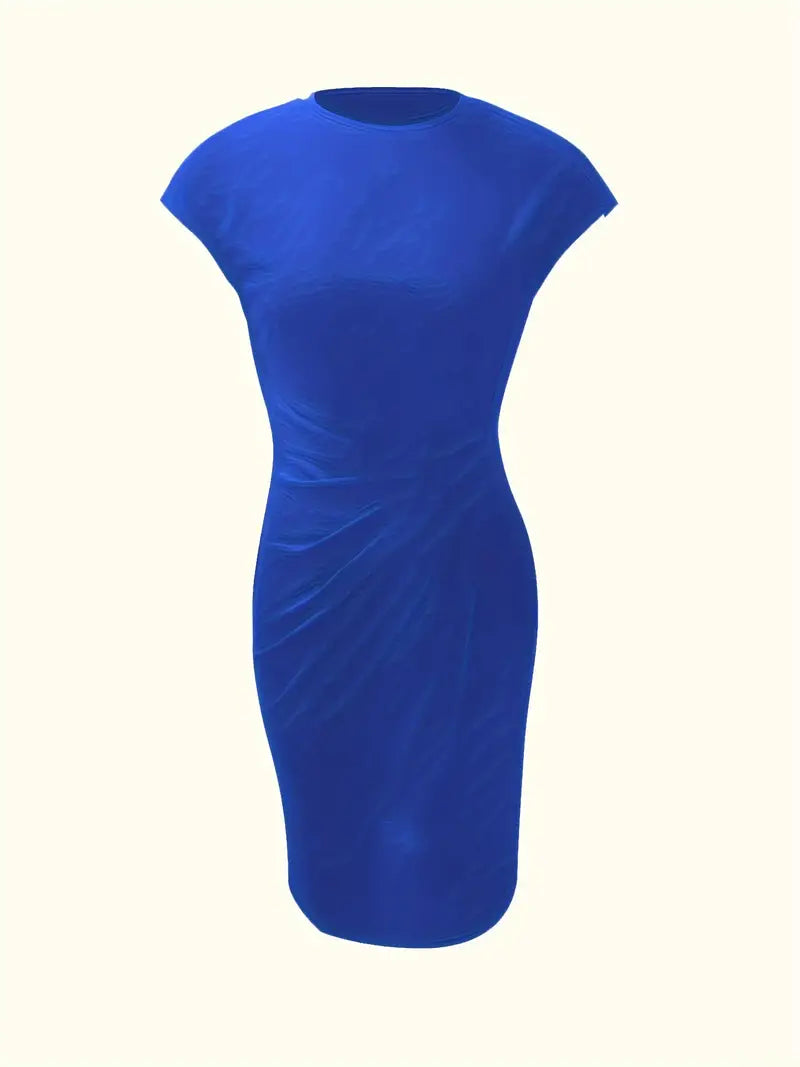 Mylène Vestido Midi para Mujer – Vestido Elegante Cuello Redondo Chic