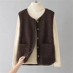 Kate Chaleco Sherpa para Mujer – Gilet sin Mangas Cálido y Casual Chic