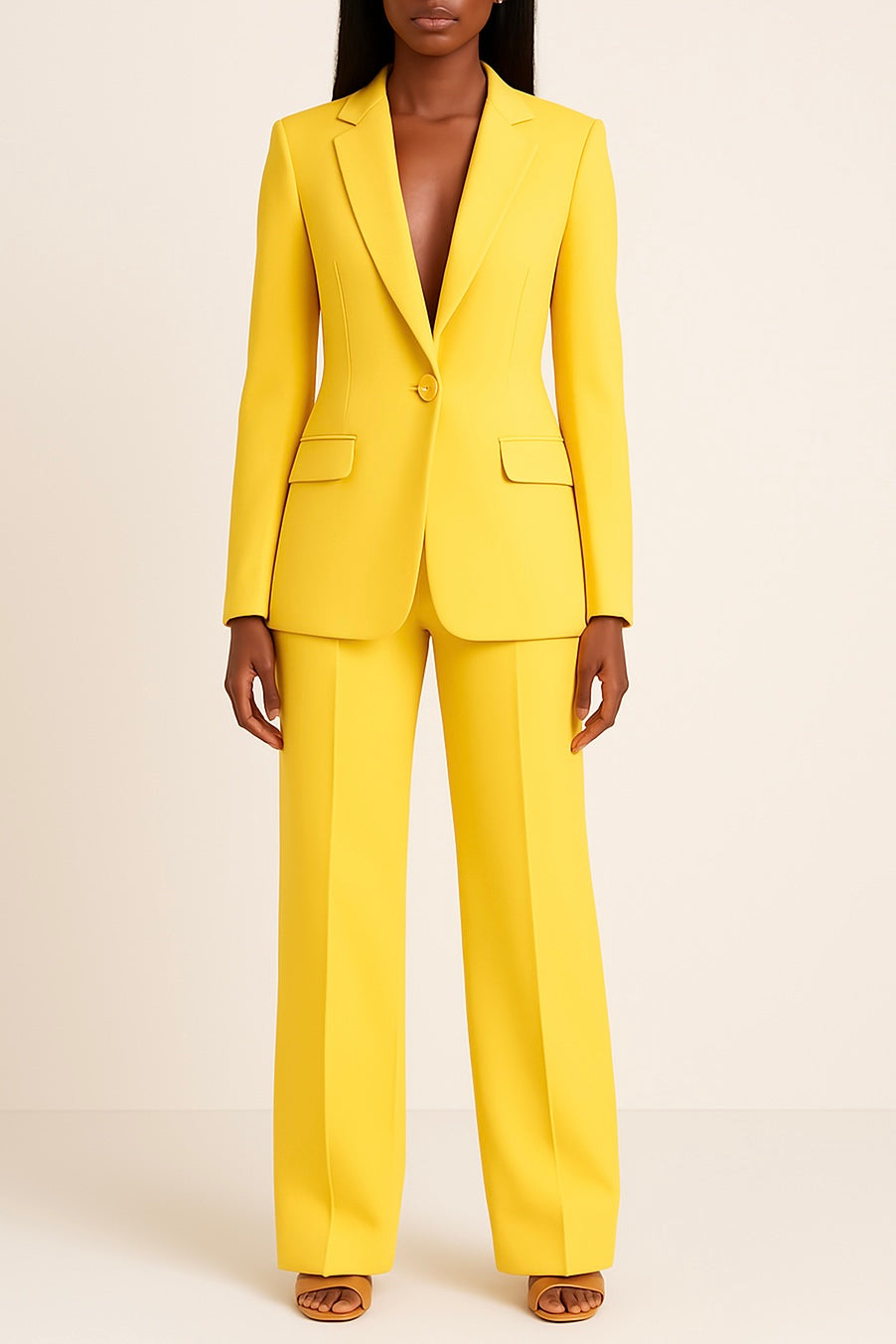 Valentina Conjunto Satinado para Mujer – Traje Elegante de Pantalón Ancho y Blazer Moderno