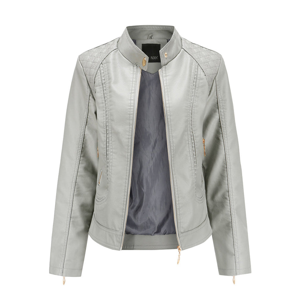 Janiyah Chaqueta de Cuero para Mujer – Cazadora Elegante con Cremalleras Chic
