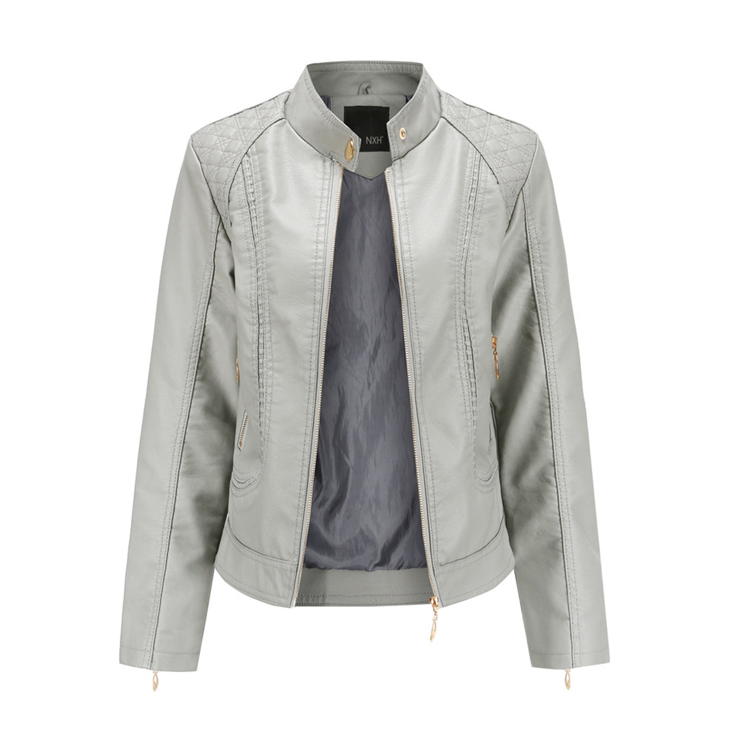 Janiyah Chaqueta de Cuero para Mujer – Cazadora Elegante con Cremalleras Chic