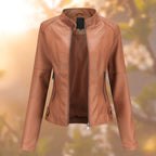 Sasha Chaqueta de Cuero para Mujer – Cazadora Slim Fit Elegante Chic