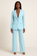 Valentina Conjunto Satinado para Mujer – Traje Elegante de Pantalón Ancho y Blazer Moderno