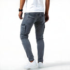 Francois Pantalón Cargo Vaquero para Hombre – Jeans Elásticos Casual Chic