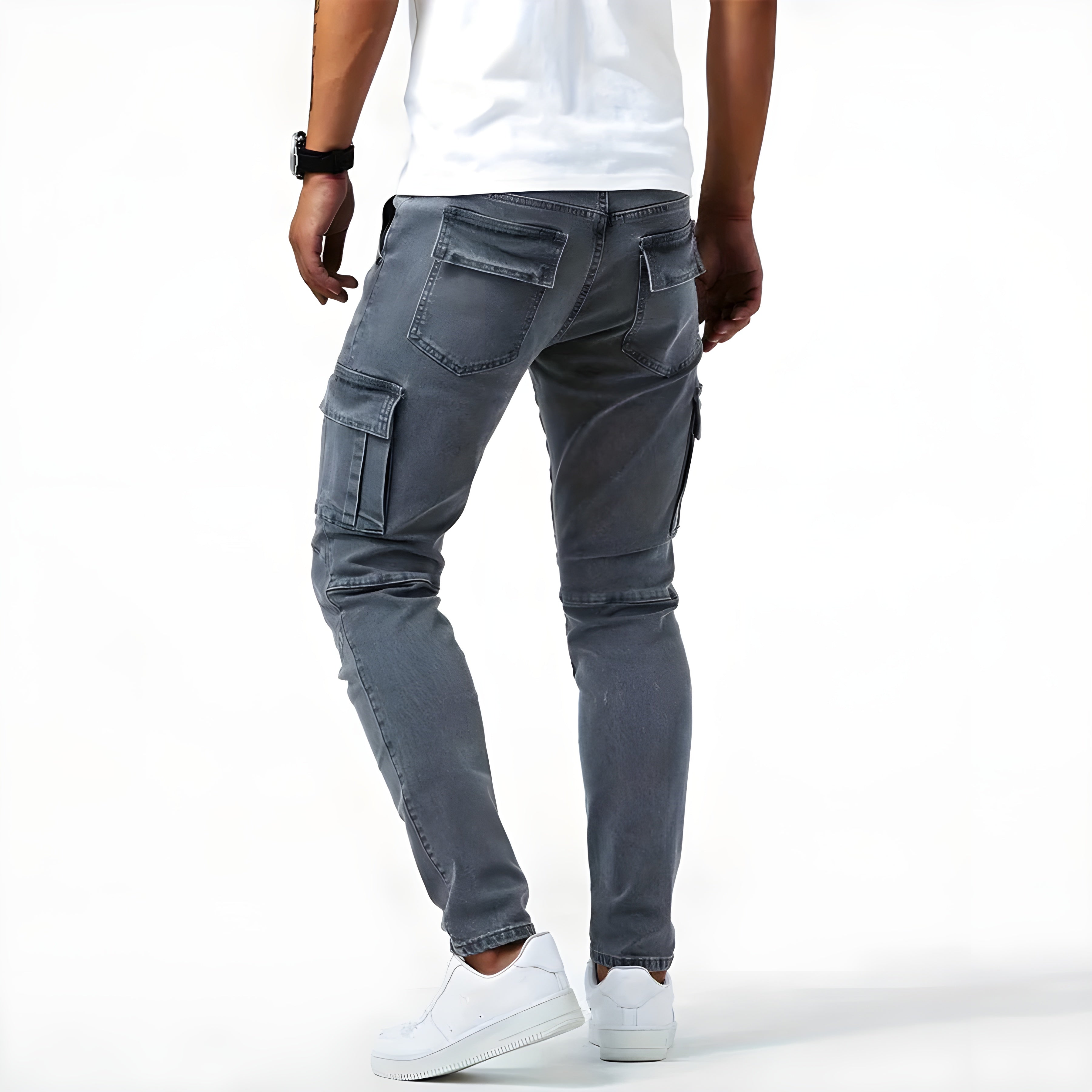 Francois Pantalón Cargo Vaquero para Hombre – Jeans Elásticos Casual Chic