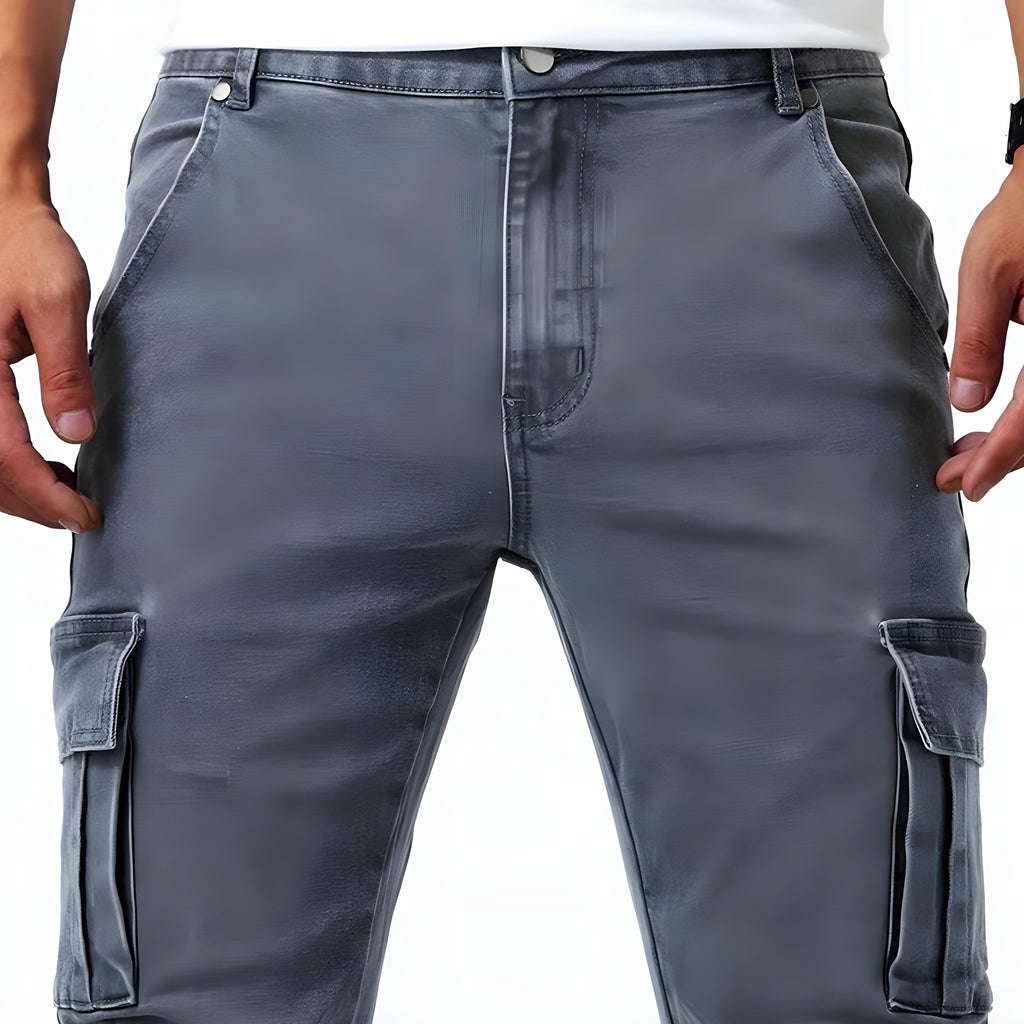Francois Pantalón Cargo Vaquero para Hombre – Jeans Elásticos Casual Chic