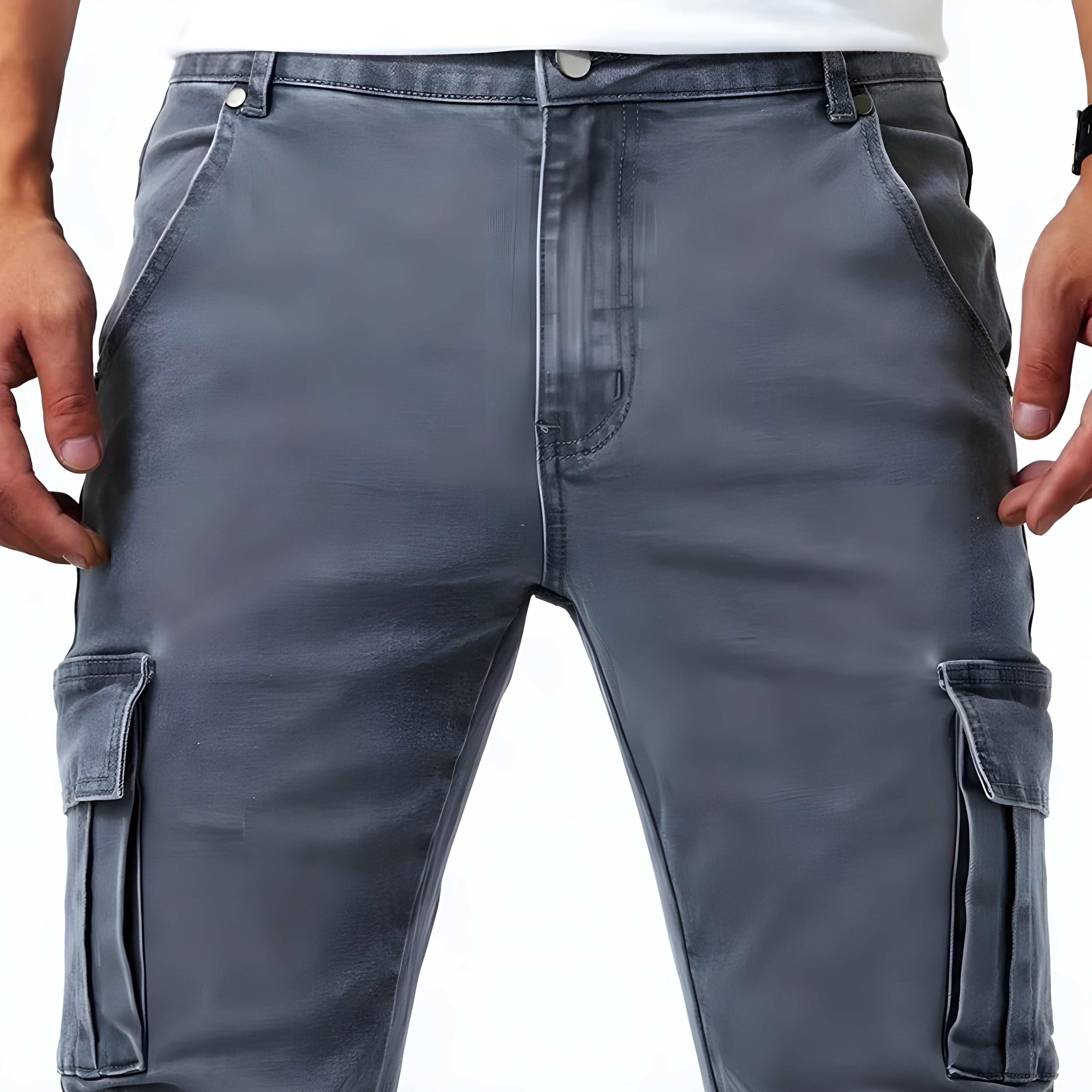 Francois Pantalón Cargo Vaquero para Hombre – Jeans Elásticos Casual Chic