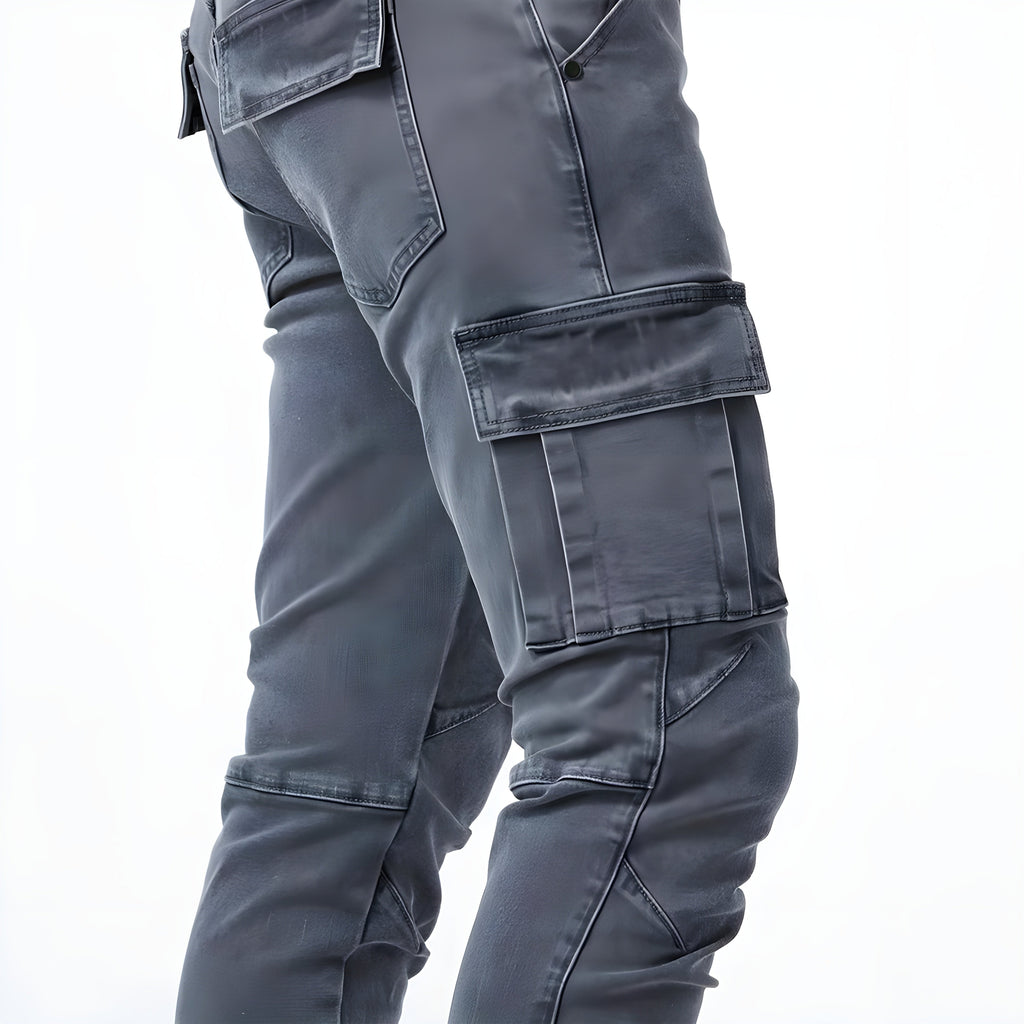 Francois Pantalón Cargo Vaquero para Hombre – Jeans Elásticos Casual Chic