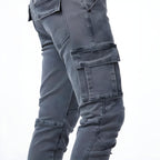 Francois Pantalón Cargo Vaquero para Hombre – Jeans Elásticos Casual Chic