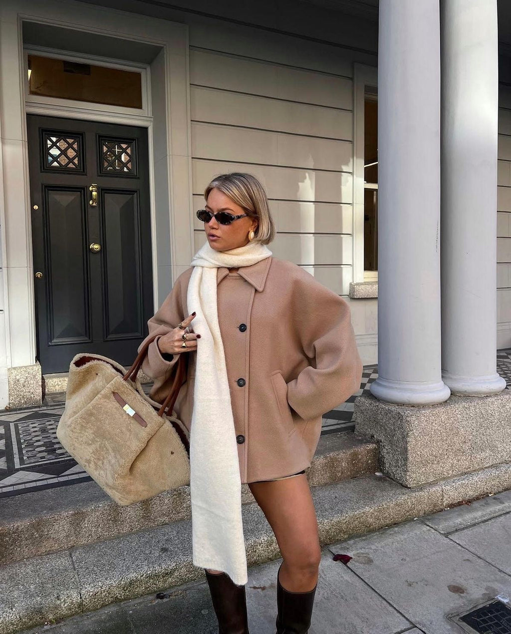 Amelia Abrigo Mujer – Abrigo Oversize de Lana Elegante y Cálido para Invierno