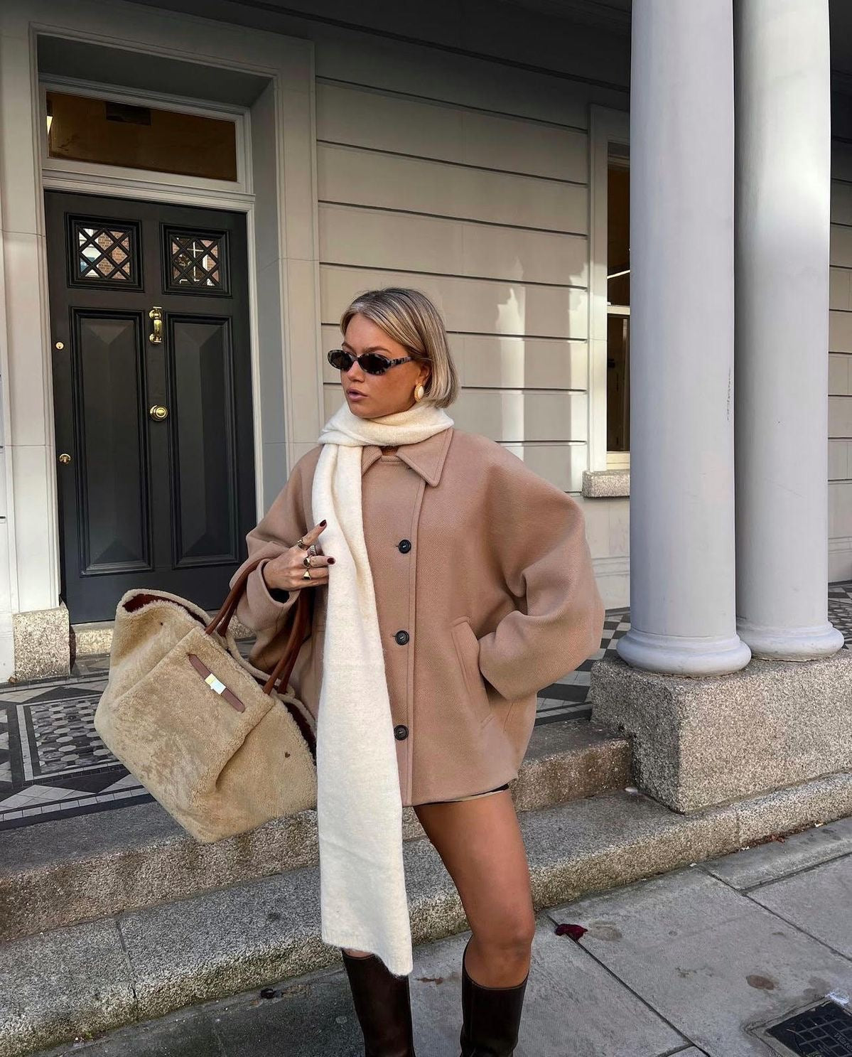 Amelia Abrigo Mujer – Abrigo Oversize de Lana Elegante y Cálido para Invierno