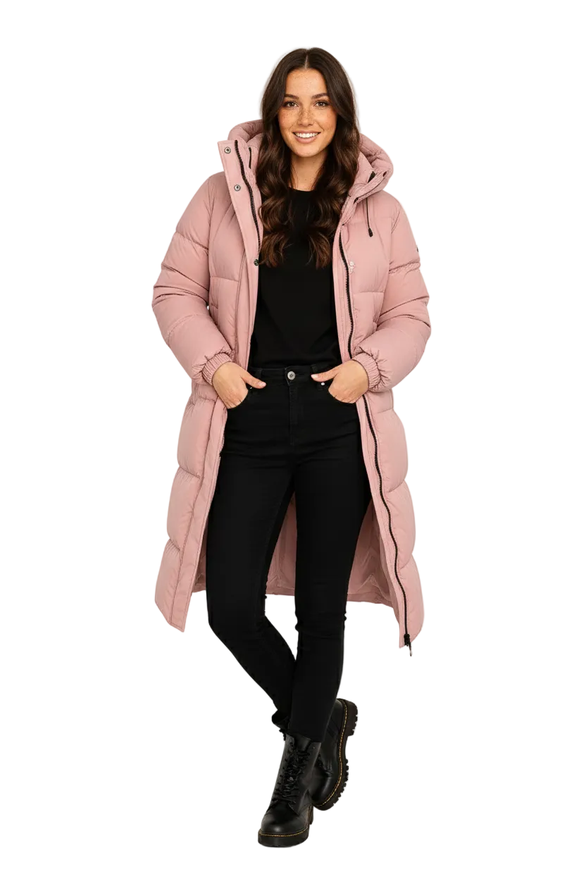 Laura Abrigo Puffer Largo para Mujer – Chaqueta Oversize Invierno Chic Cálida