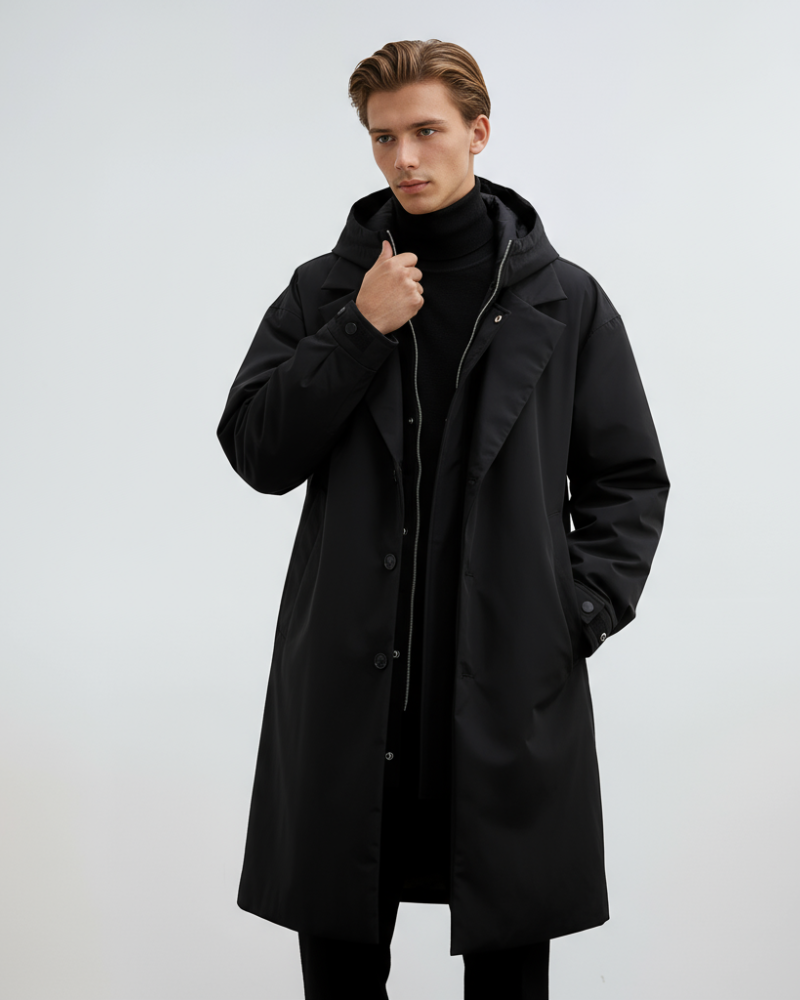 Kennington Trench Coat para Hombre – Abrigo Largo Elegante Impermeable Chic