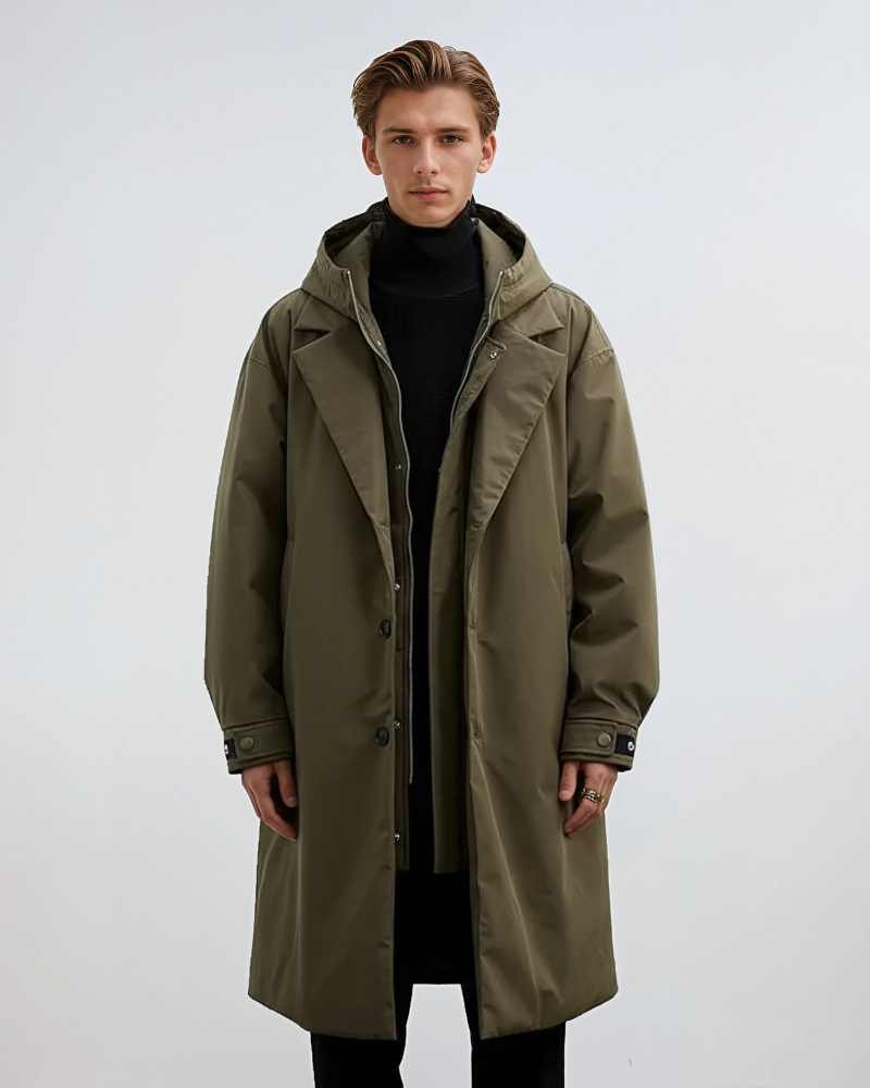 Kennington Trench Coat para Hombre – Abrigo Largo Elegante Impermeable Chic