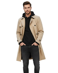 Gian Trench Coat para Hombre – Abrigo Cruzado Elegante Casual Chic Moderno