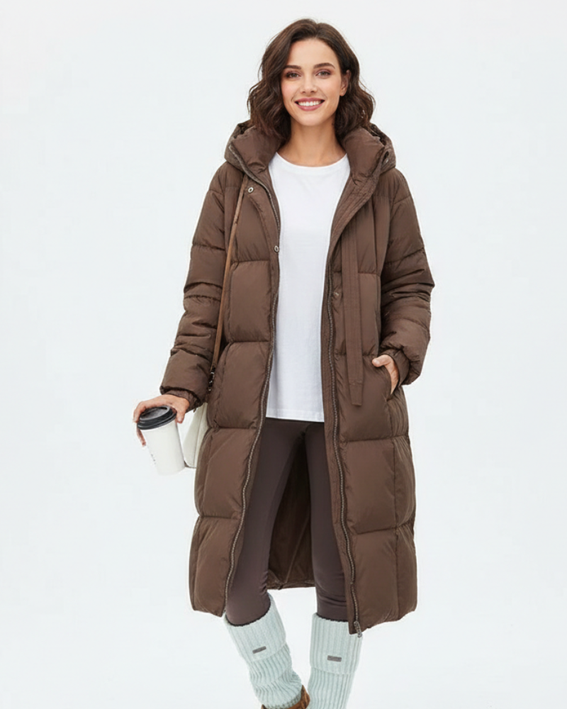 Laura Parka Larga para Mujer – Abrigo Invierno con Capucha Casual Chic