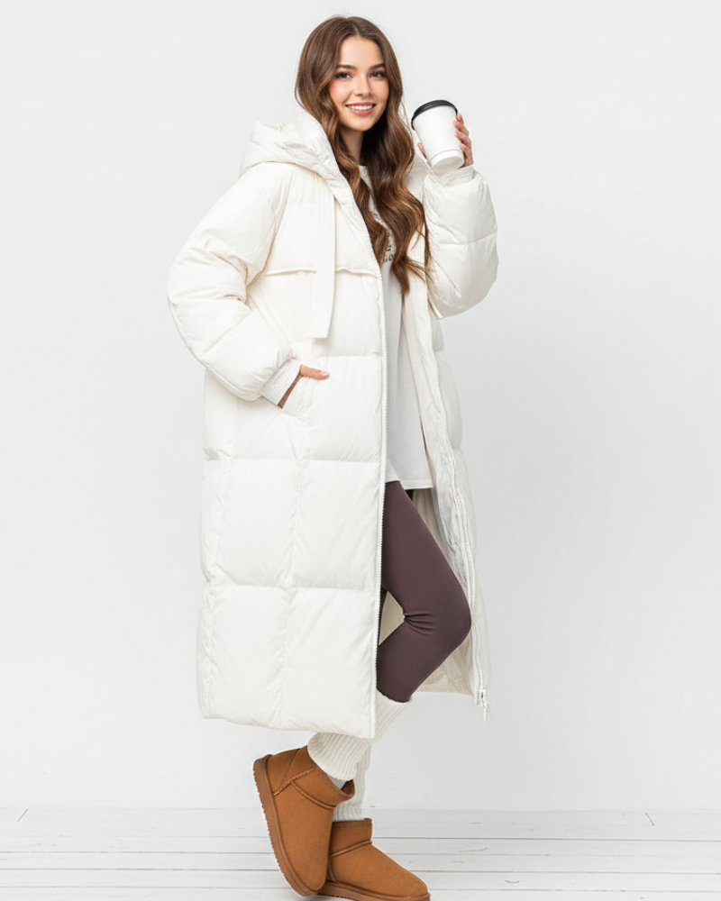 Laura Parka Larga para Mujer – Abrigo Invierno con Capucha Casual Chic