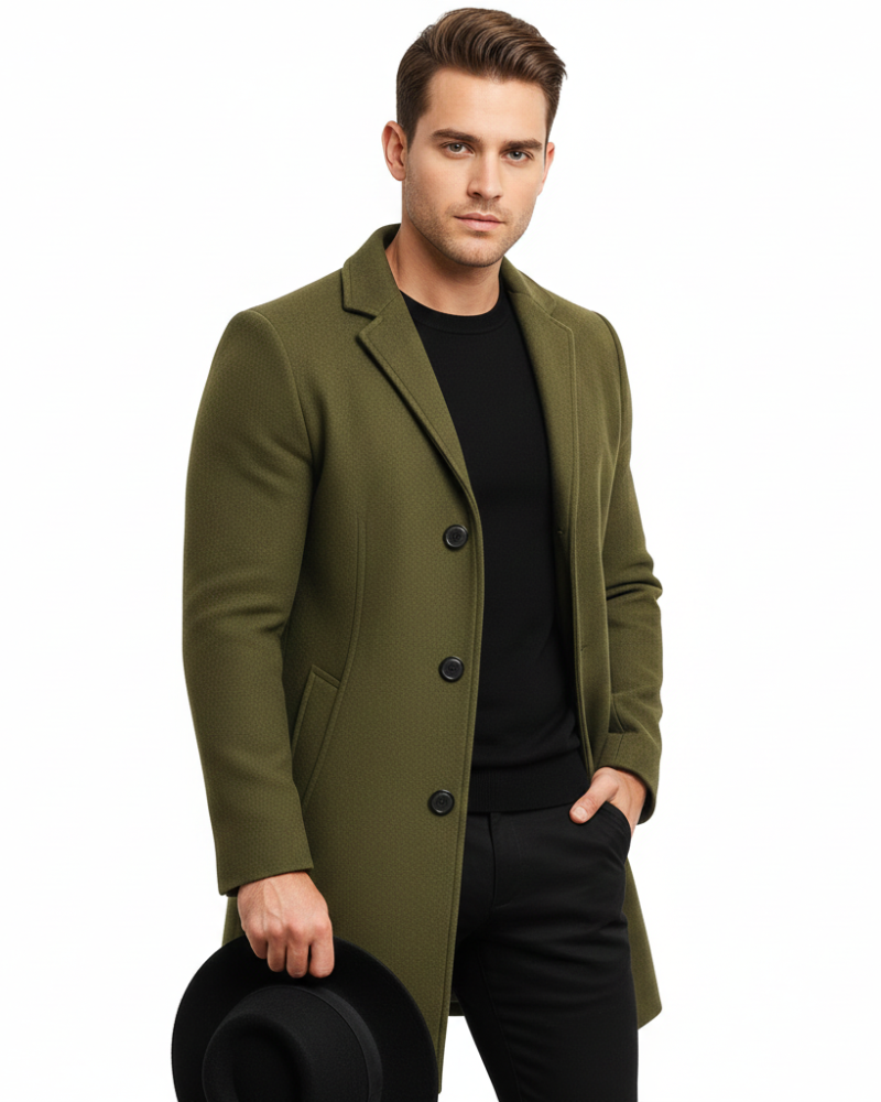 Ian Abrigo Largo de Invierno para Hombre – Abrigo Elegante Cortaviento Chic