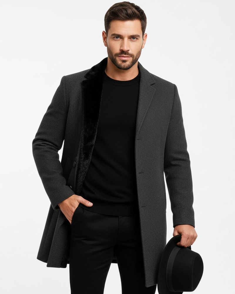 Ian Abrigo Largo de Invierno para Hombre – Abrigo Elegante Cortaviento Chic