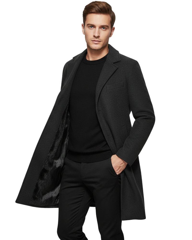 Ian Abrigo Largo de Invierno para Hombre – Abrigo Elegante Cortaviento Chic
