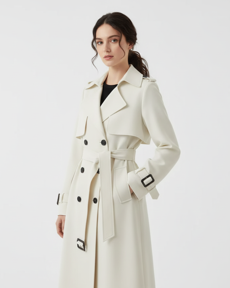 Charlie Trench Coat para Mujer – Abrigo Elegante Doble Botonadura Chic