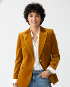 Victoria Blazer de Terciopelo para Mujer – Chaqueta Verde Elegante con Botones Dorados