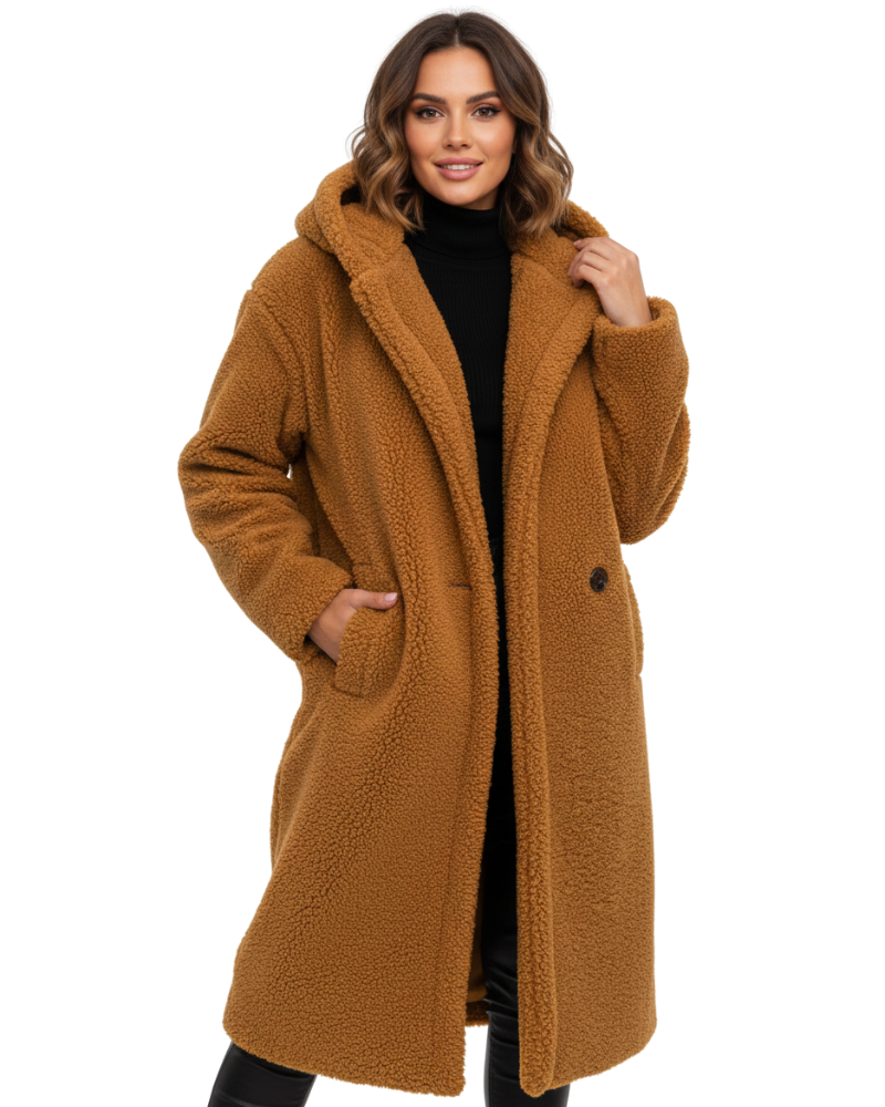 Nelia Abrigo Teddy para Mujer – Abrigo Oversize Suave Elegante Invierno Chic