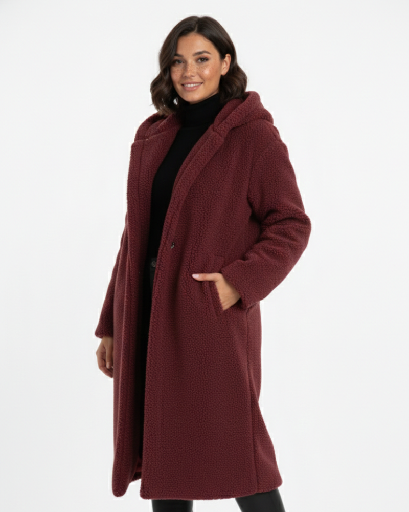 Nelia Abrigo Teddy para Mujer – Abrigo Oversize Suave Elegante Invierno Chic