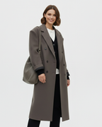 Claudia Abrigo Oversize para Mujer – Abrigo Largo Elegante Doble Botón