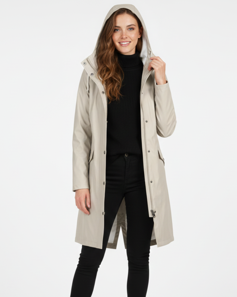 Clyde Gabardina Impermeable para Mujer – Abrigo Cortaviento Elegante Moderno