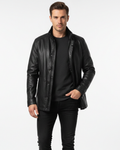 Zayko Abrigo Largo de Cuero para Hombre – Gabardina Elegante Invierno Chic
