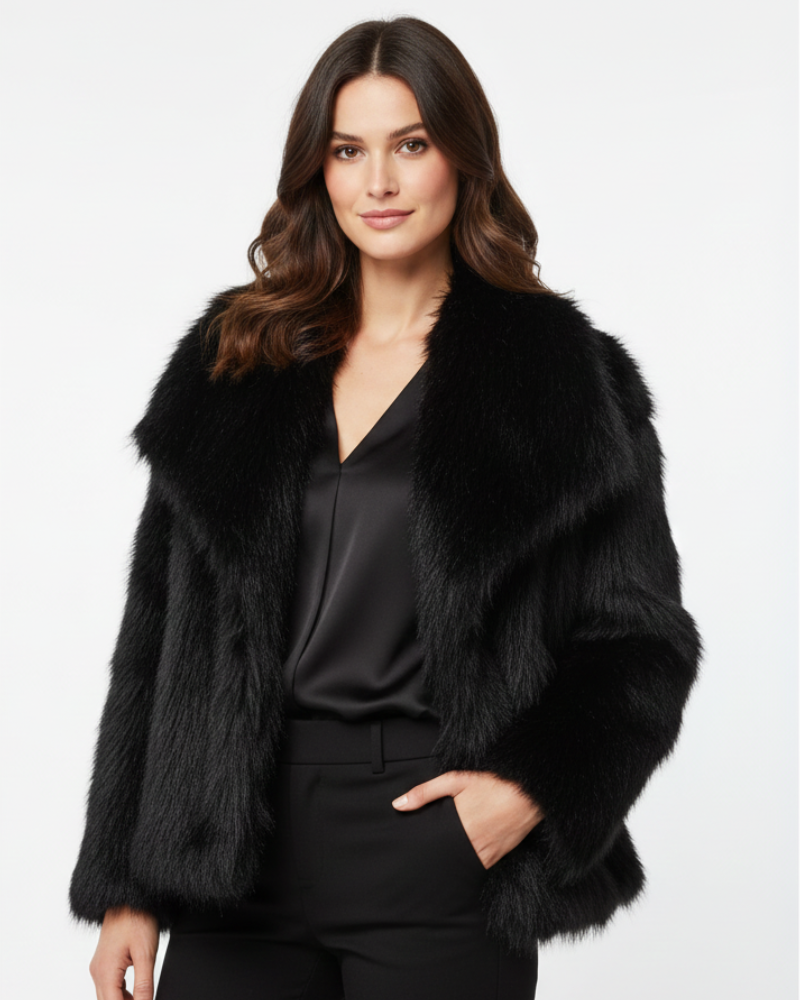 Julia Abrigo de Pelo Sintético para Mujer – Chaqueta Elegante Cálida y Moderna