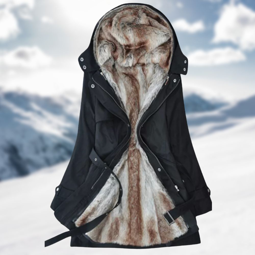 Sadie Parka Larga para Mujer – Abrigo Invierno Pelo Sintético Elegante