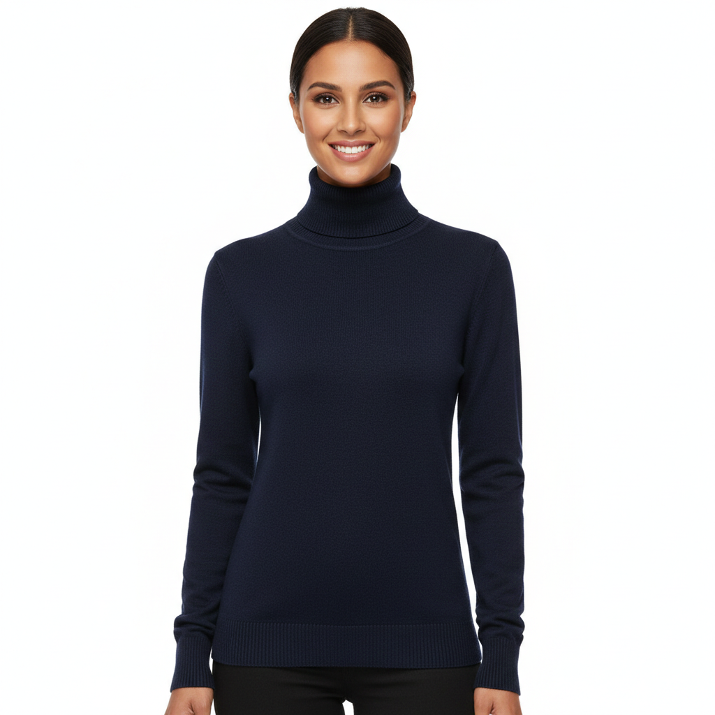 Léa Jersey de Cachemir para Mujer – Suéter de Cuello Alto Elegante Chic
