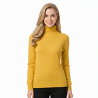 Léa Jersey de Cachemir para Mujer – Suéter de Cuello Alto Elegante Chic