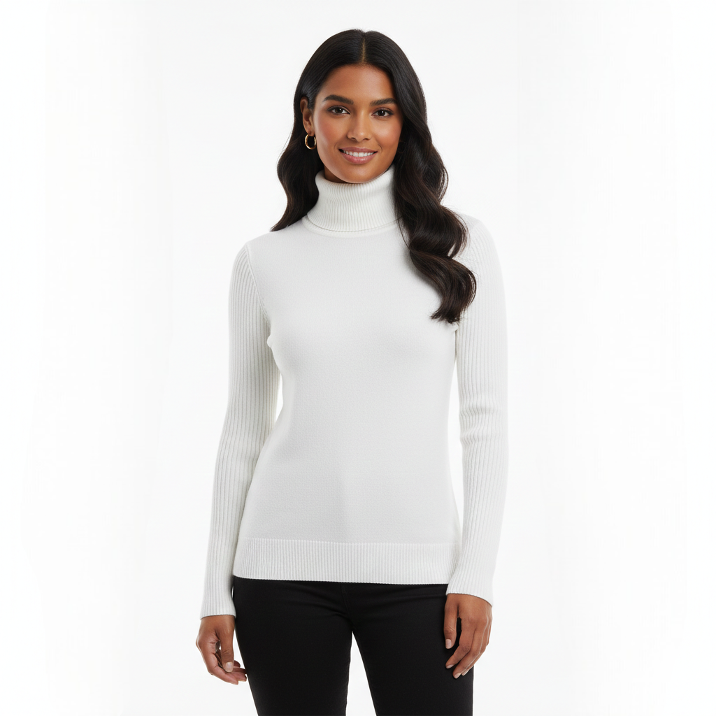 Léa Jersey de Cachemir para Mujer – Suéter de Cuello Alto Elegante Chic